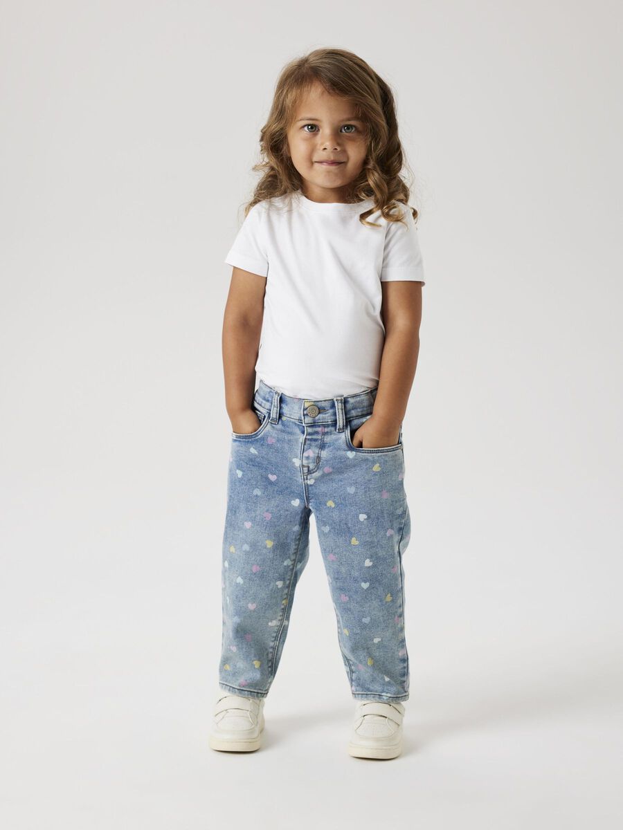 Jeans with Heart Prints