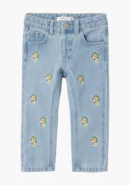 Jeans with Flowers Embroidery