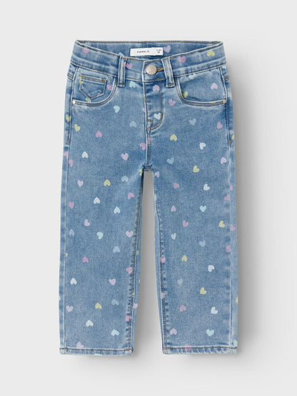 Jeans with Heart Prints