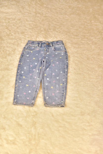 Jeans with Heart Prints