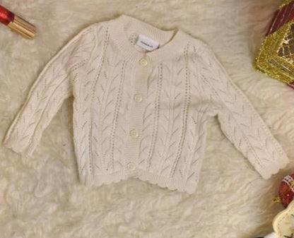 Baby Knitted Cardigan - Long Sleeved - Organic Cotton