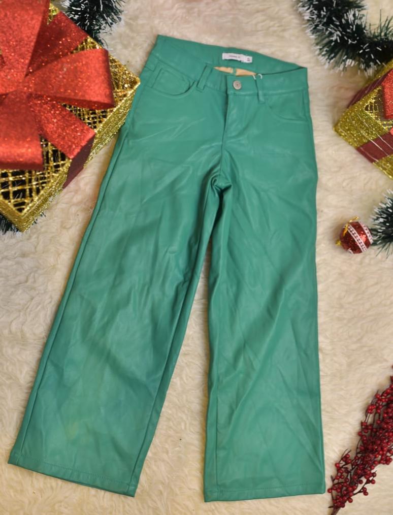 Emerald leather pants